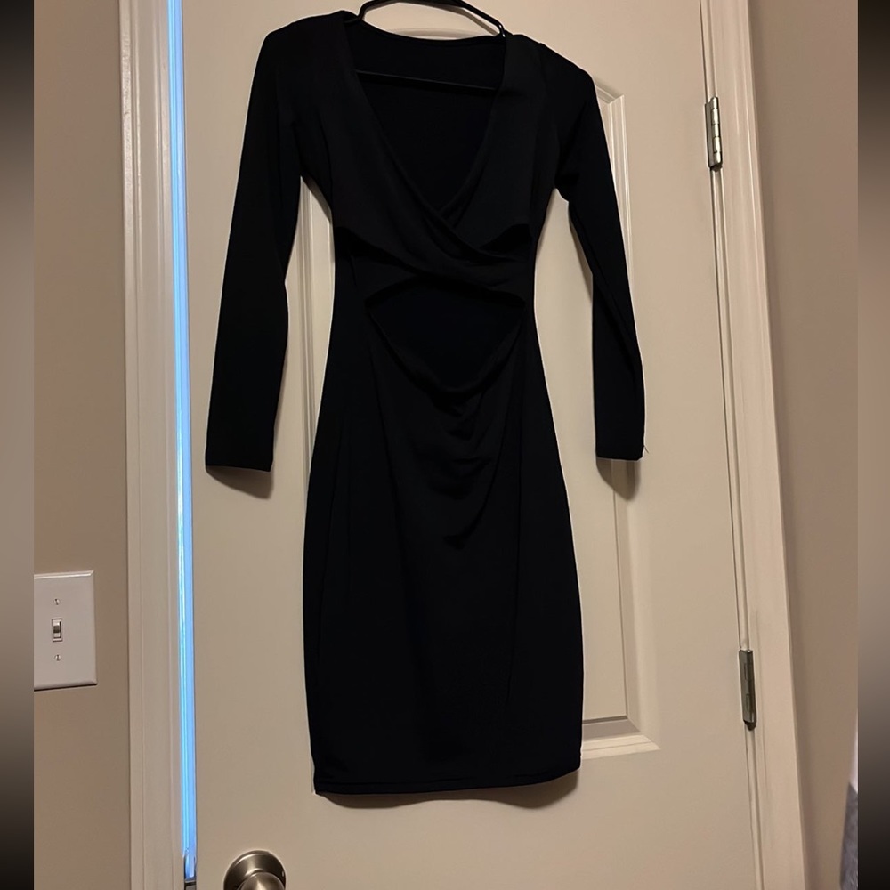 Black BodyCon Cutout Dress in Small
